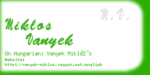 miklos vanyek business card